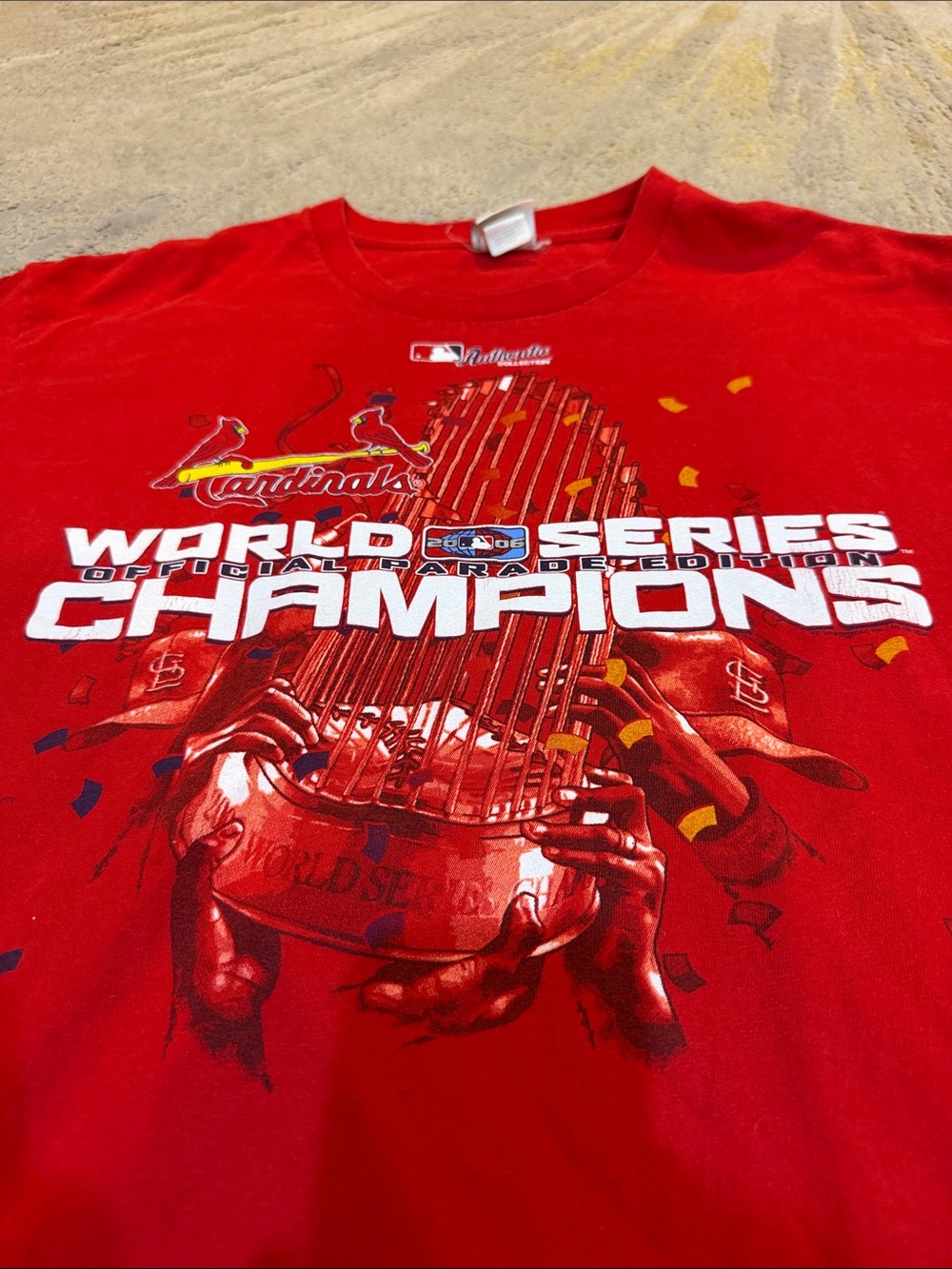 Vintage 2006 St. Louis Cardinals World Series Champions shirt Adult L Red MLB - Picture 2 of 8